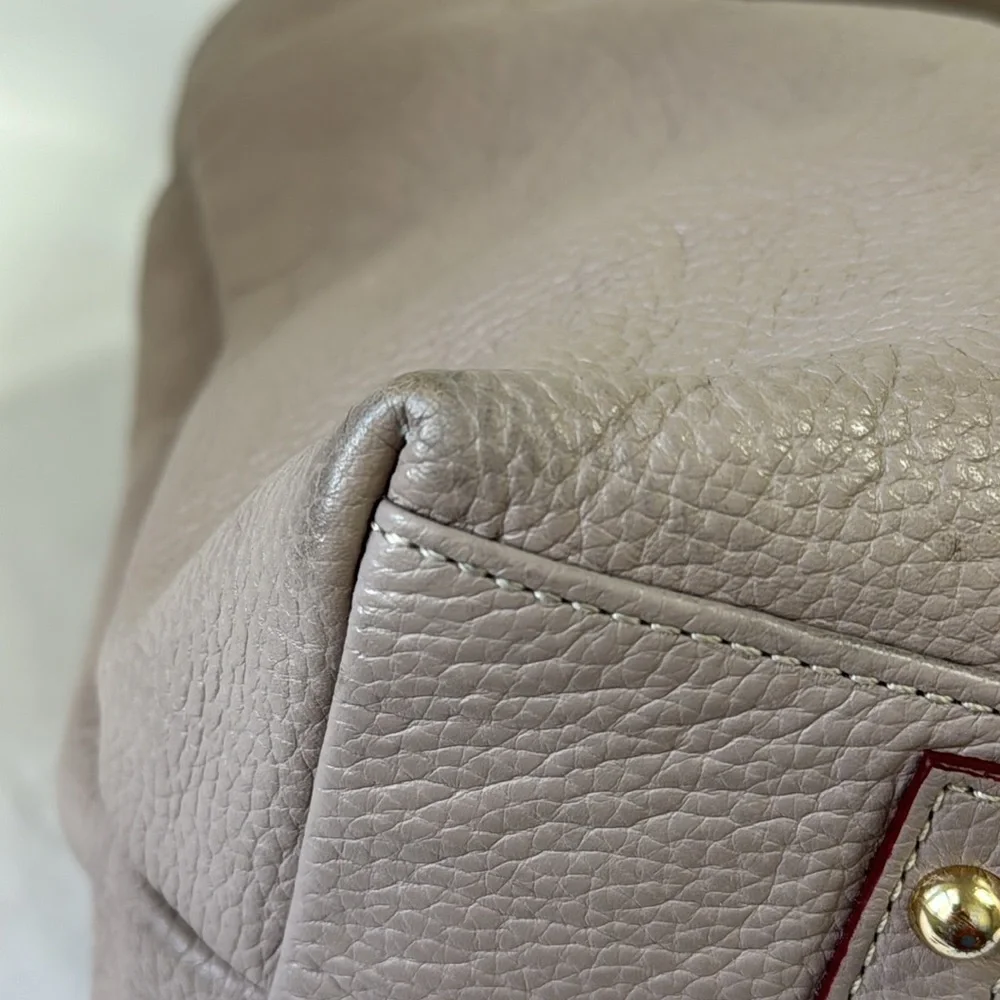 DOONEY & BOURKE Pebbled Leather Gray Logo Lock Sac Size 12”x12.5”x5” - Picture 11 of 12
